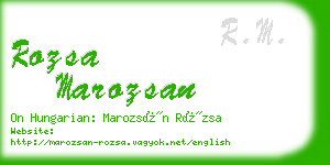 rozsa marozsan business card